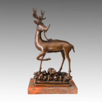 Animal Statue Sika Deer Bronze Sculpture Tpal-472